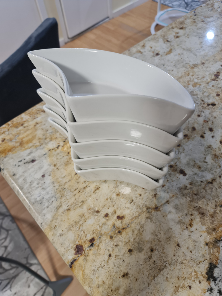 Set of 5 White Ceramic Serving Bowls - photo 3