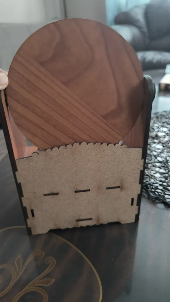 Wooden Vanity Organizer with Mirror and Drawer image indicator(3)