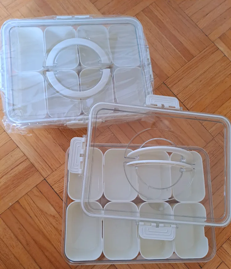 2 Packs snack box snackle plastic container with Lid and Handle image indicator(2)