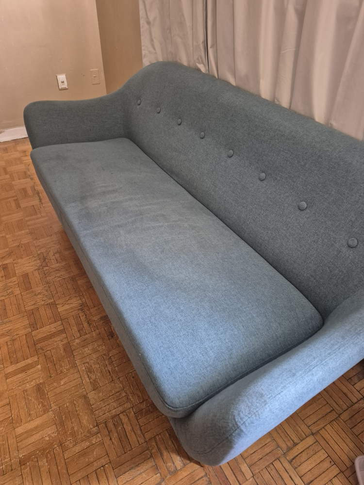 Mid-Century Modern Teal Sofa