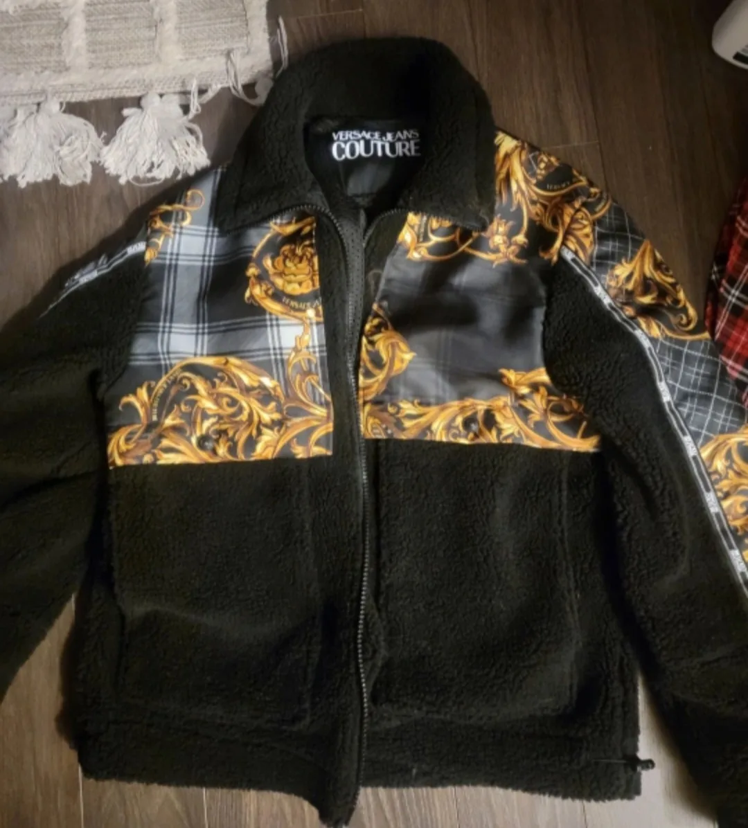 Versace Jeans Couture Men's Black and Gold Fleece Jacket image indicator(8)