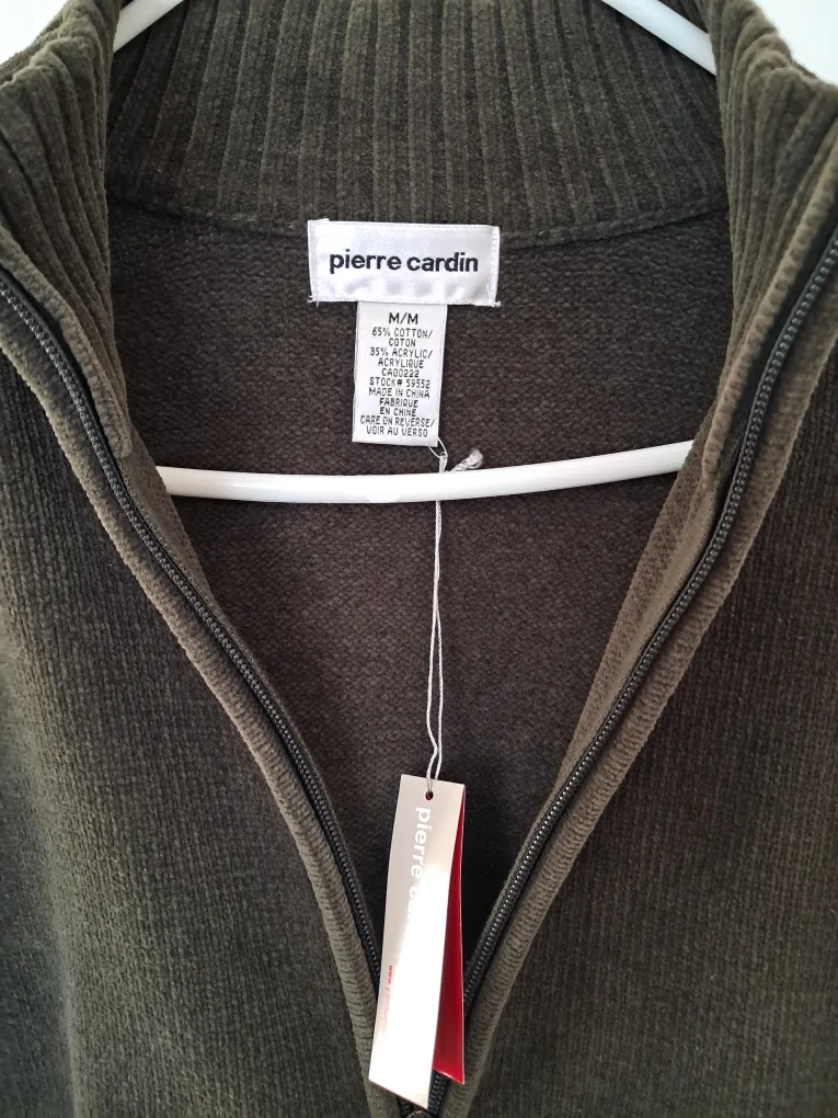Pierre Cardin Olive Green Zip-Up Sweater image indicator(4)