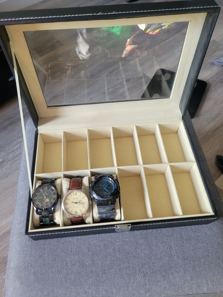 10-Slot Watch Box with Glass Top - photo 2