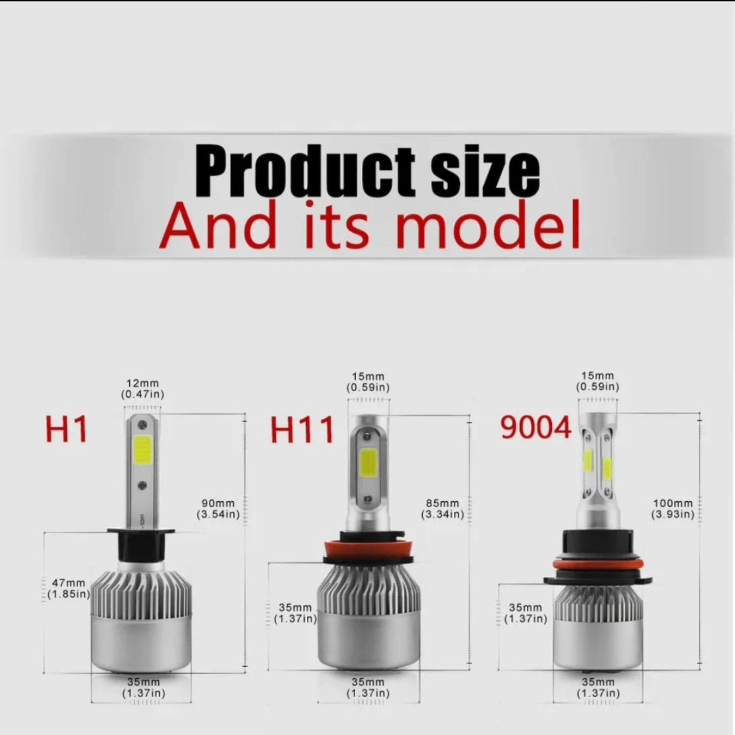 Pair of S2 LED Headlight Bulbs with Box