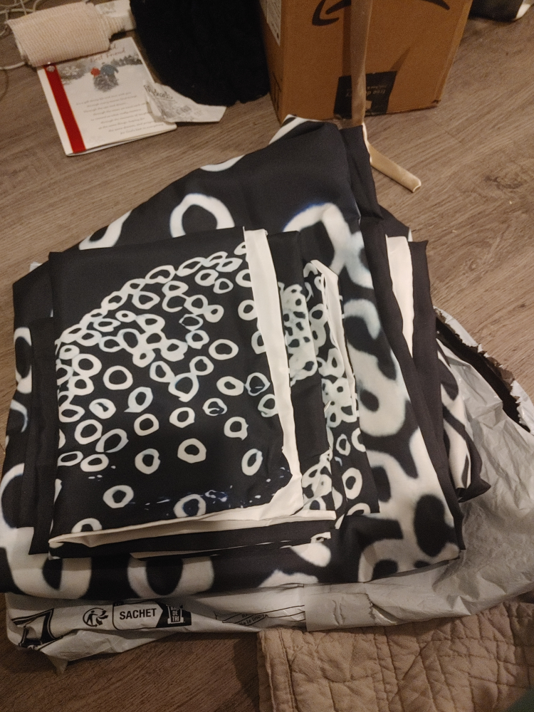 Black and white Circle Print Duvet Cover Set queen - photo 2