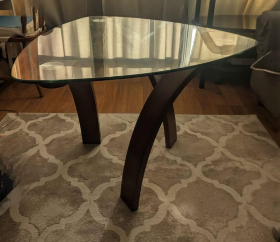 Unique Glass and Wood Coffee Table
