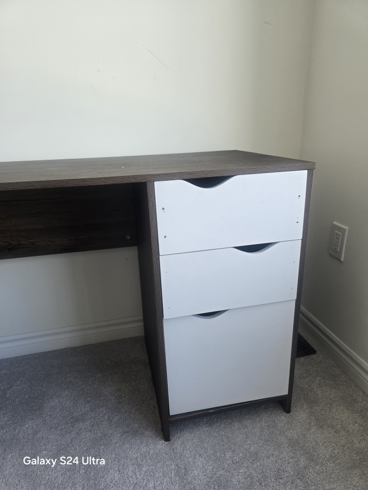Used Modern Writing Desk with Three Drawers - photo 2