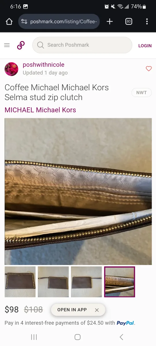 Michael Kors Selma Studded Zip Clutch image indicator(5)
