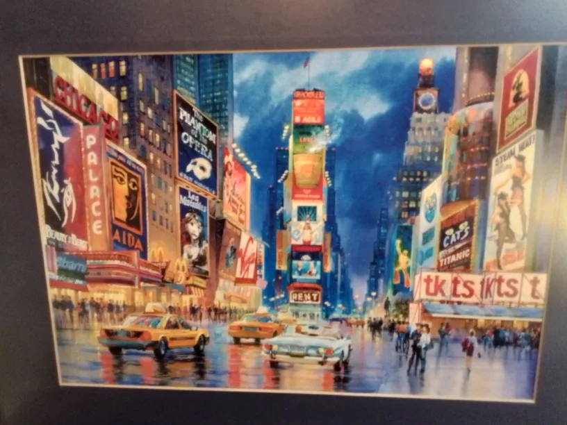 Framed Vibrant Times Square New York Art Print💚 image indicator(2)