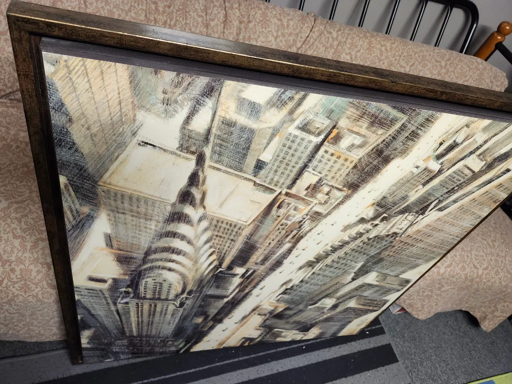 Large Framed New York City Skyline Wood Print image indicator(2)