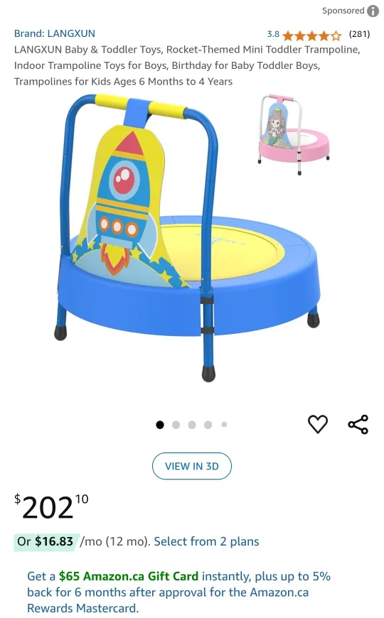 LANGXUN Rocket Toddler Trampoline image indicator(4)