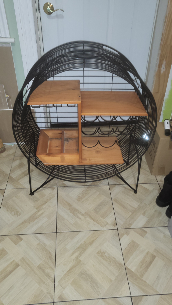 Mid-Century Modern Round Wine Rack