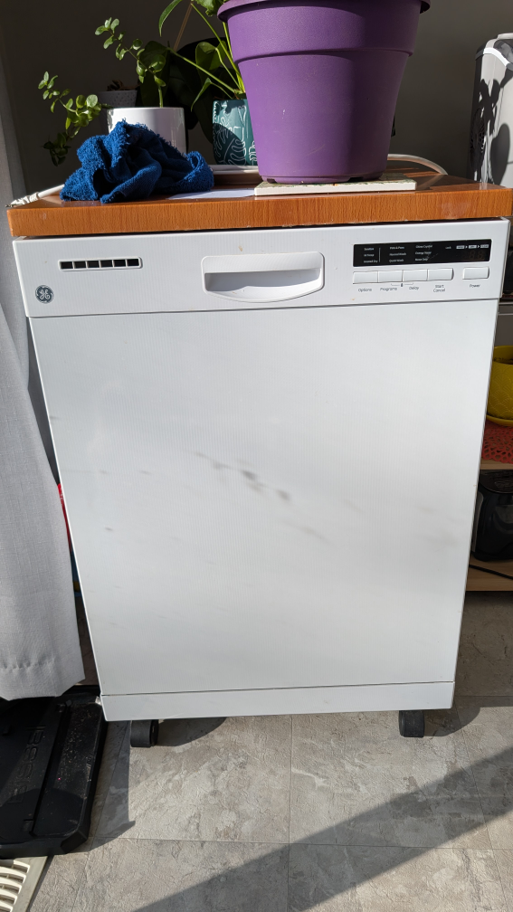GE portable Dishwasher with Wooden Countertop - photo 2
