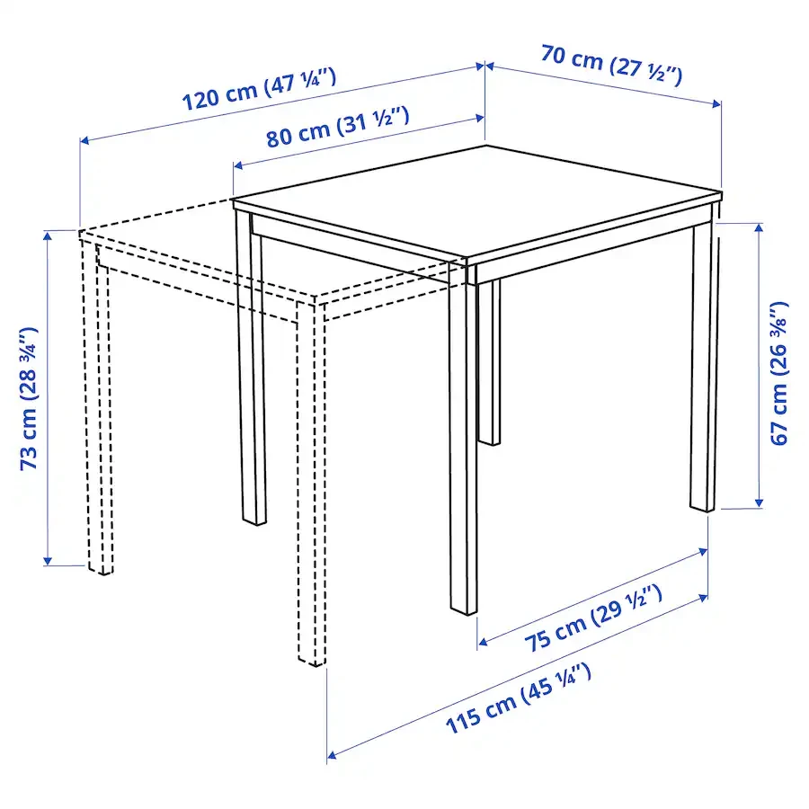 IKEA 003.751.26 VANGUSTA  White Extendable Table - photo 3