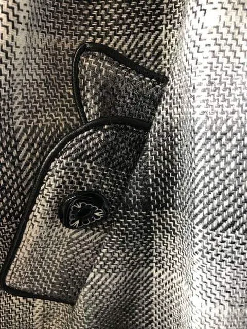 Women's Grey and Black Plaid Coat image indicator(5)