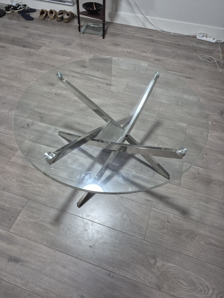 Glass and Metal Coffee Table