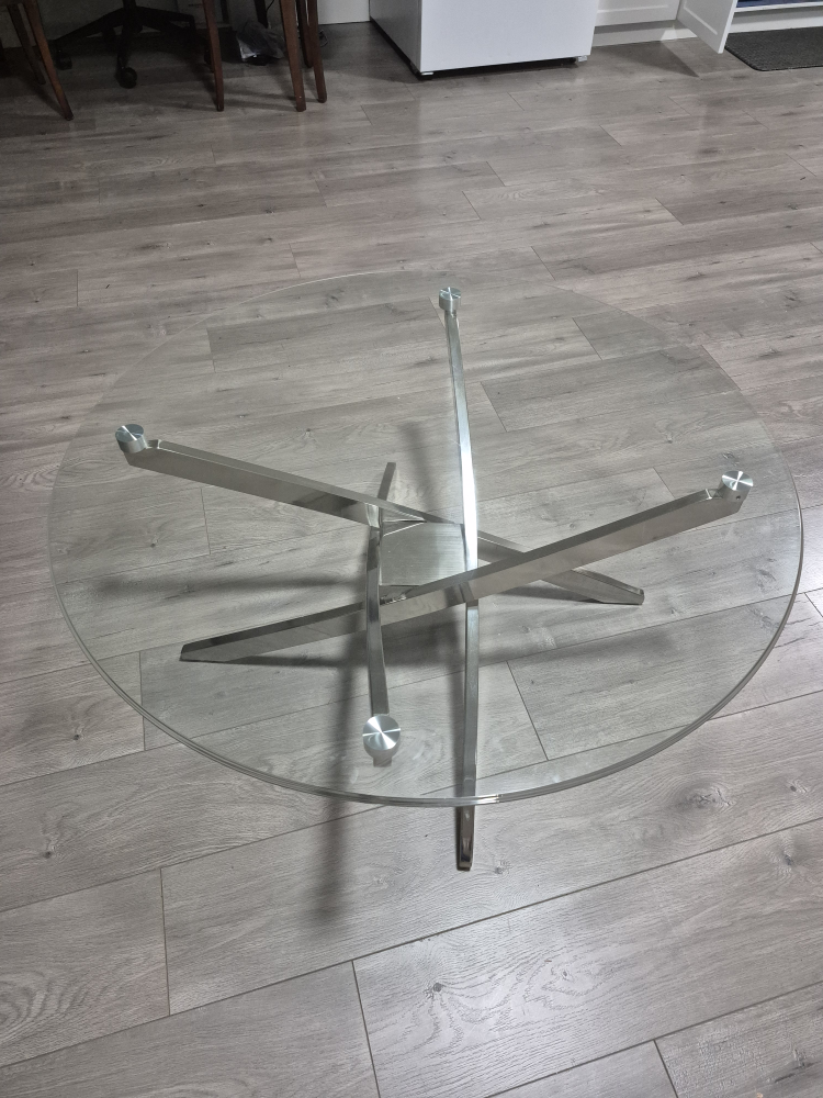 Glass and Metal Coffee Table - photo 2