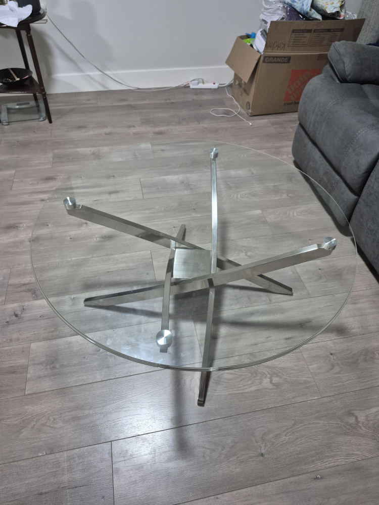 Glass and Metal Coffee Table - photo 3