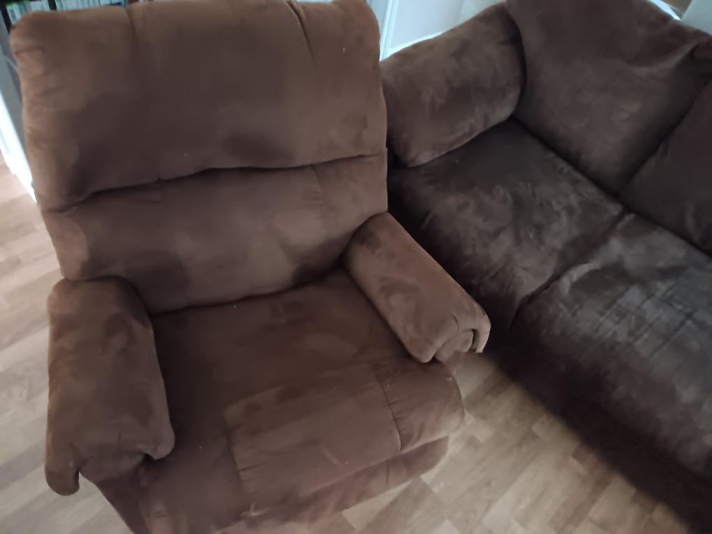 Brown Microfiber Sofa Set - photo 2