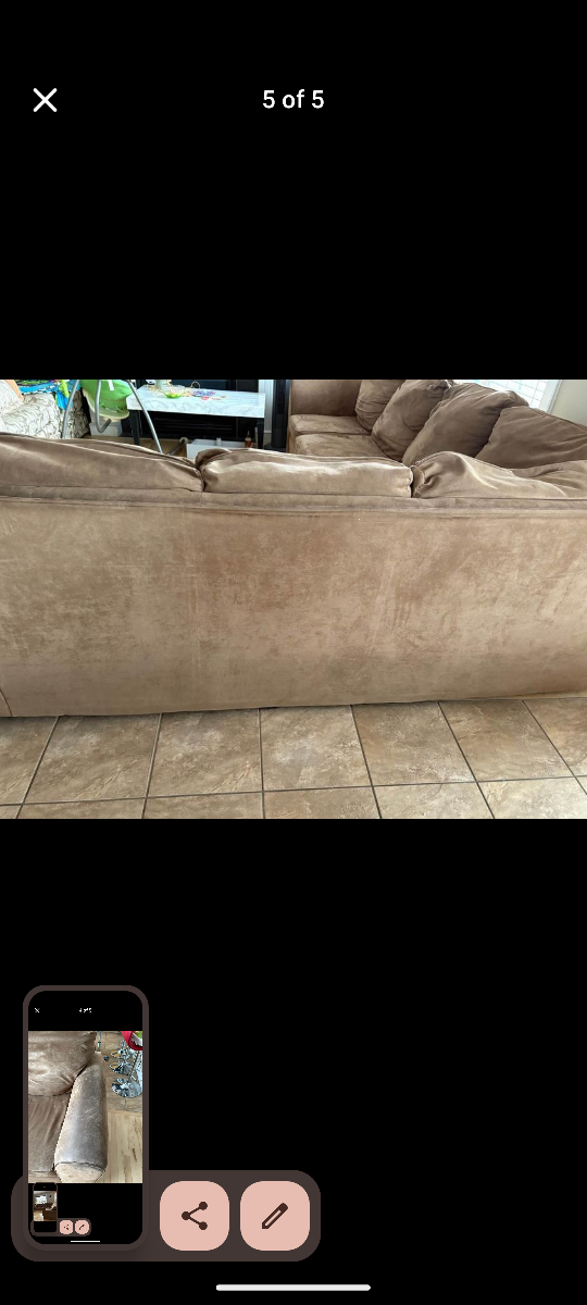 Brown Sectional Sofa - photo 3
