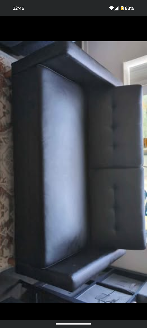 Black fabric Leather Sofa