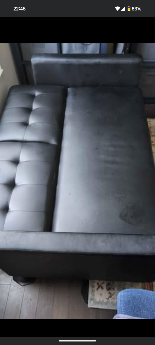 Black fabric Leather Sofa - photo 2