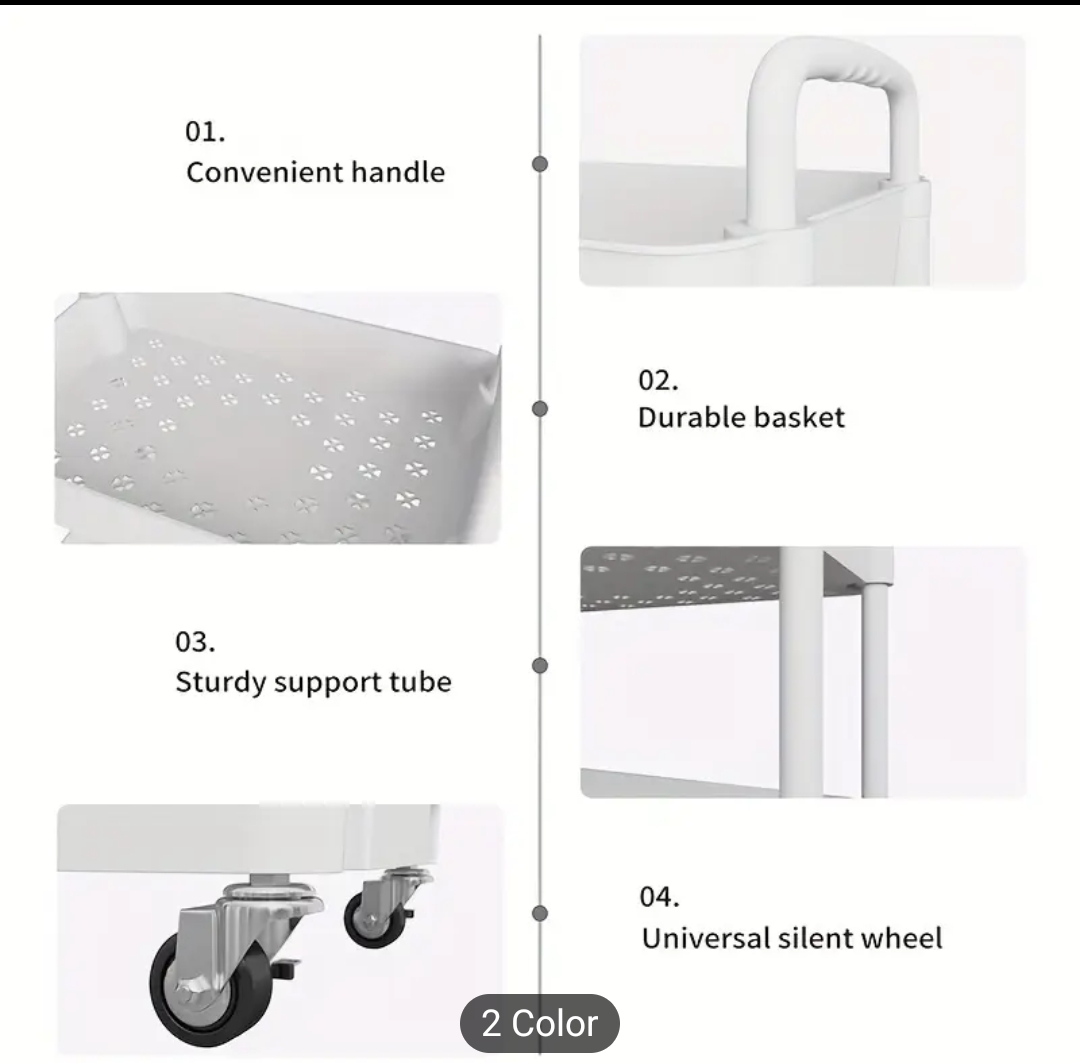 Five-Tier Rolling Storage Cart white color - photo 5