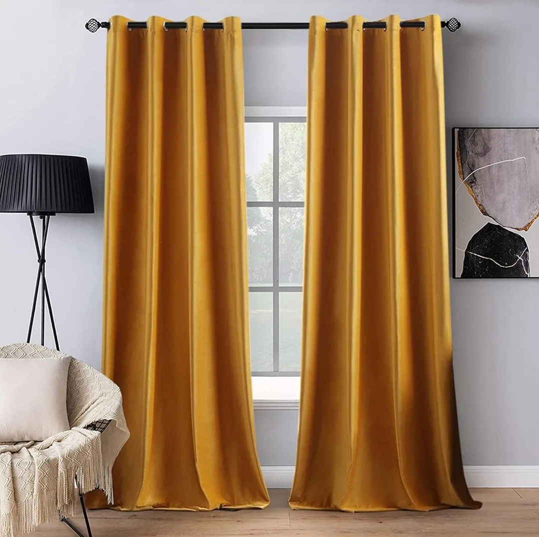 Mustard Yellow Velvet 2 Panels thumbnail