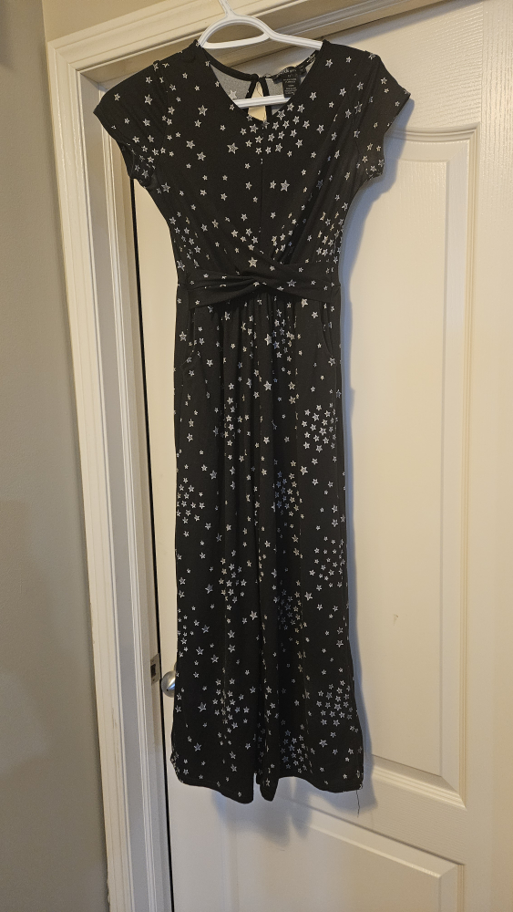 Black and white star print jumpsuit