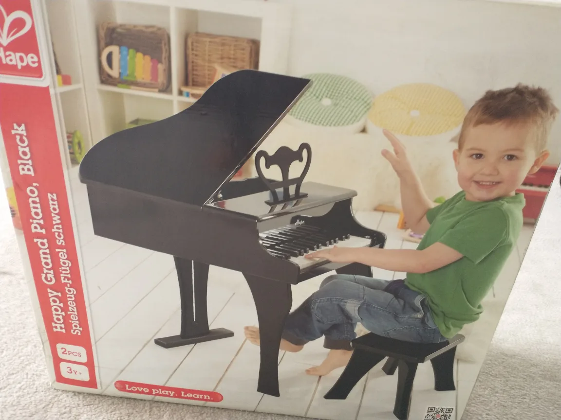 Happy Toy Grand Piano, Black thumbnail