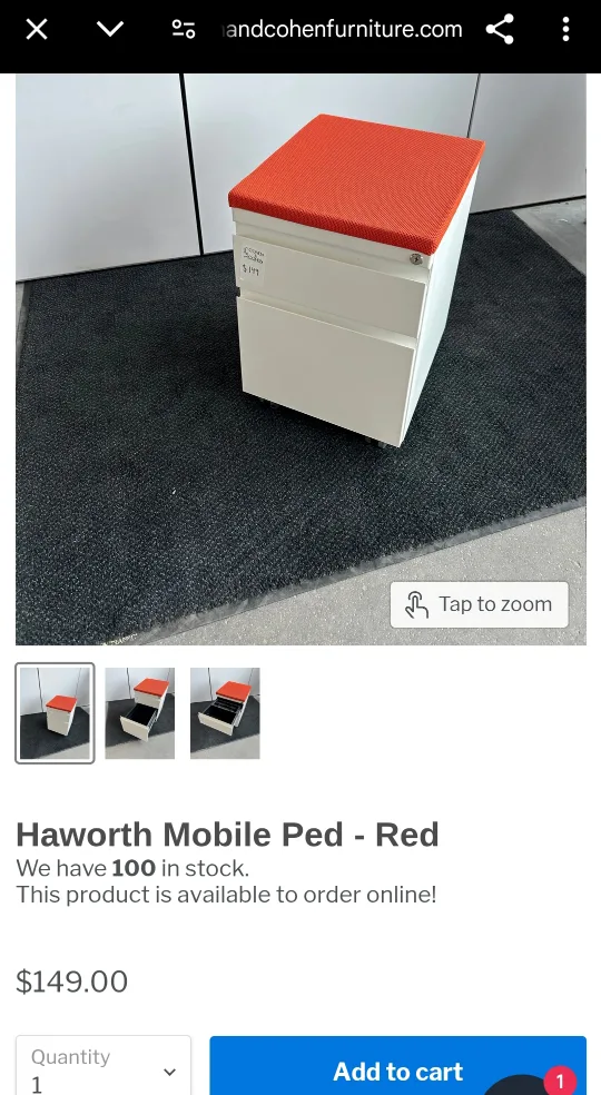 Haworth Three Leg Corner Desk andMobile File Cabinet image indicator(7)