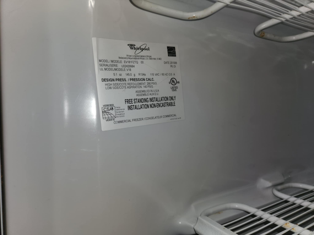 Whirlpool Commercial Freezer