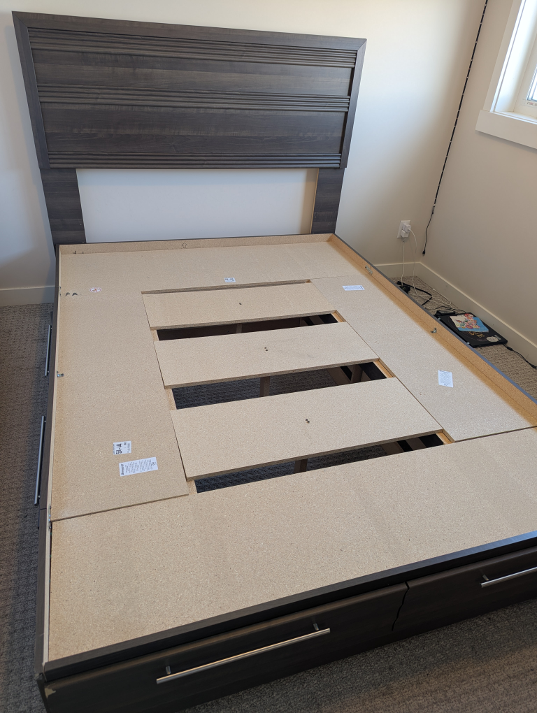 Queen Size Bed Frame with Storage