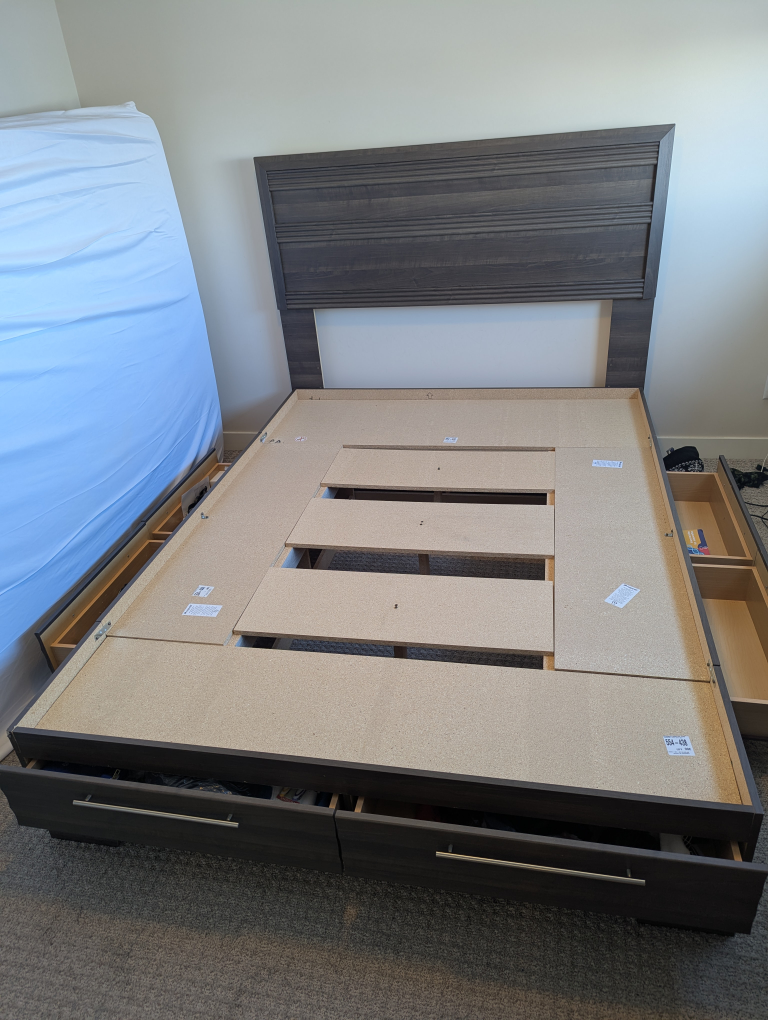Queen Size Bed Frame with Storage - photo 4