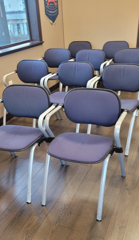 blue chairs for office or school