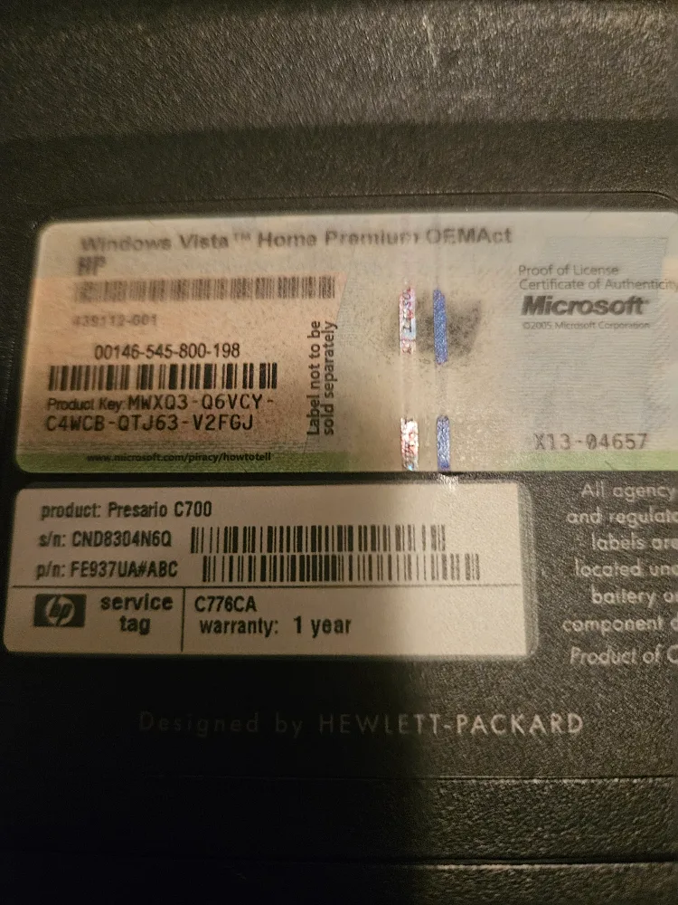 Vintage Compaq Presario C700 Notebook PC thumbnail