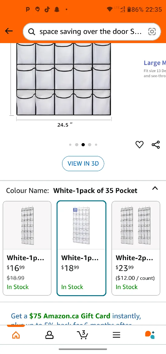 Brand new Over the Door Shoe Organizer - 35 Pockets image indicator(2)