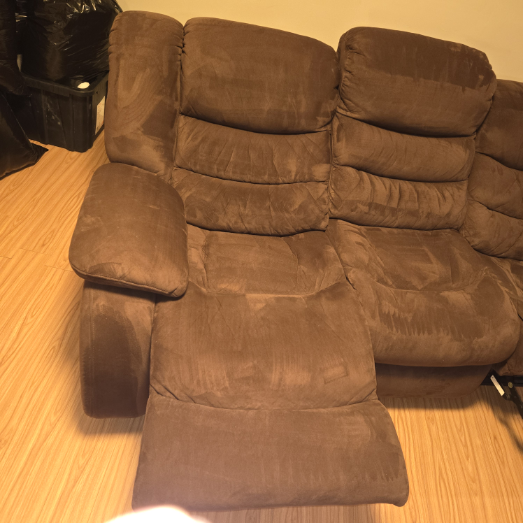 Brown Reclining Sofa - photo 4