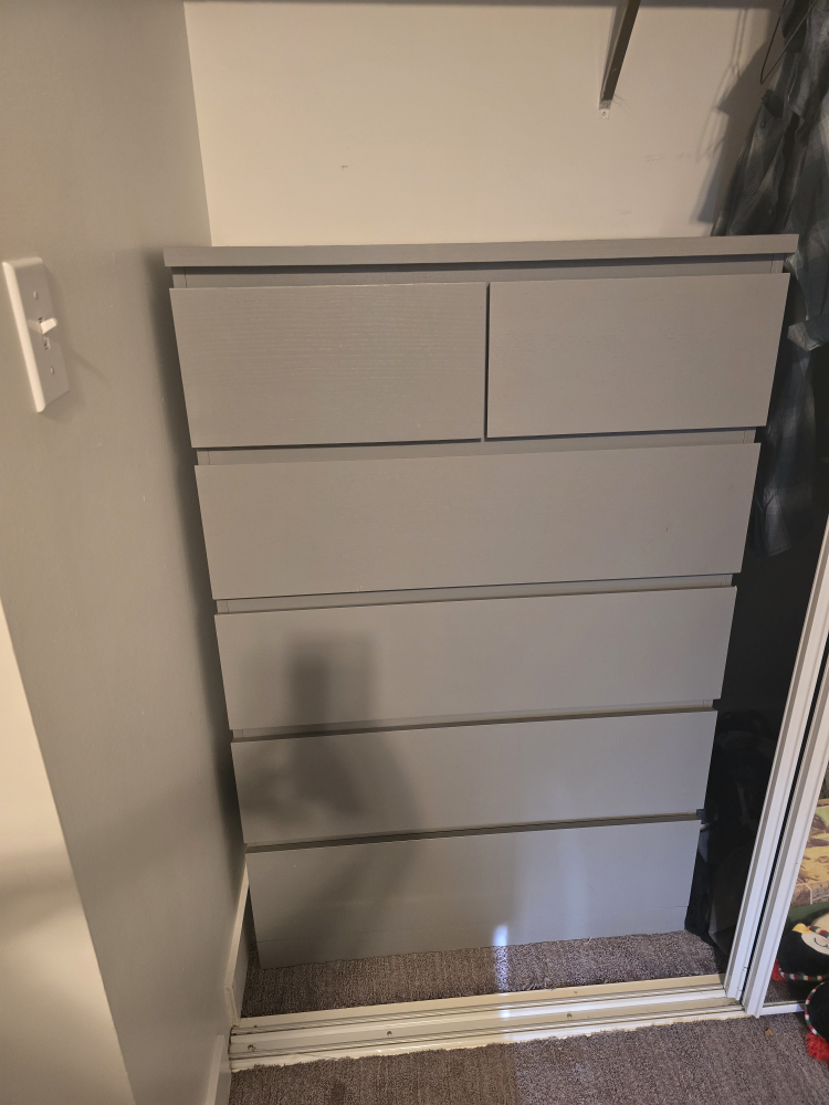 IKEA MALM 5-Drawer Chest - Grey
