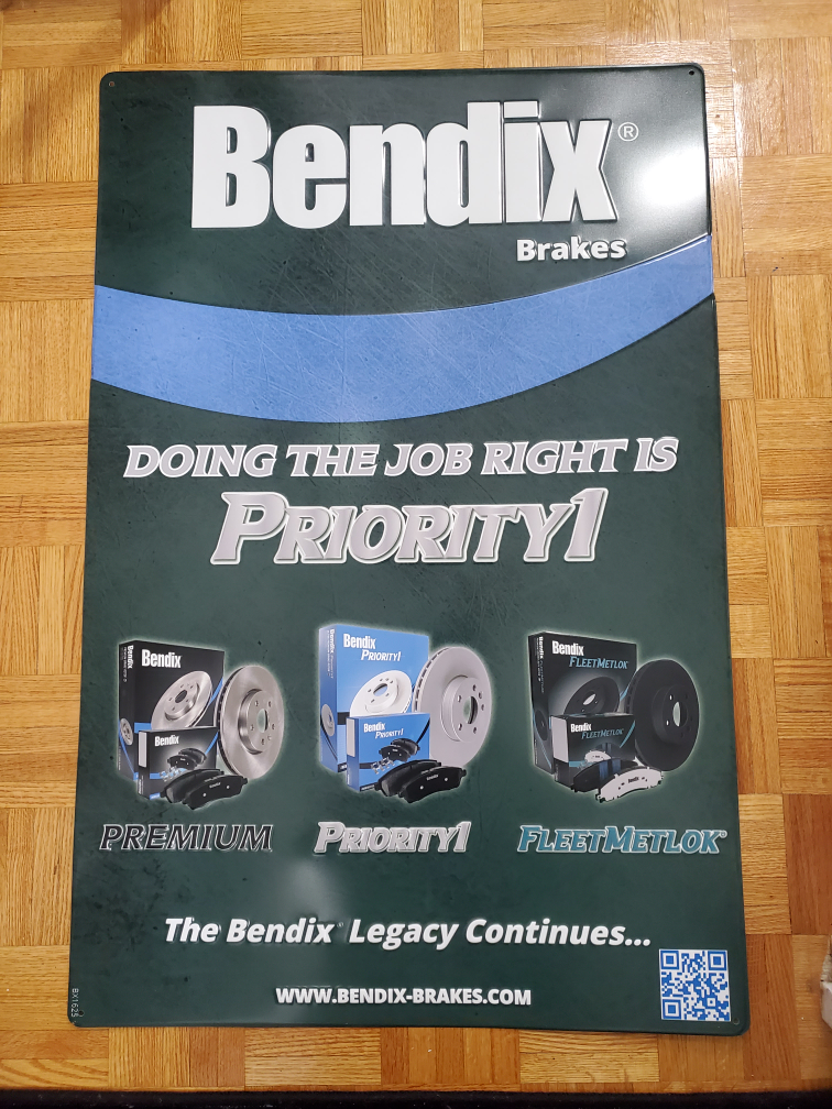 Metal Sign, Bendix Brakes