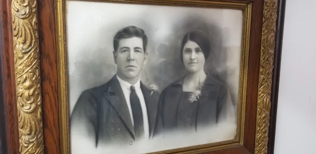 Antique Framed Photograph of Couple image indicator(2)