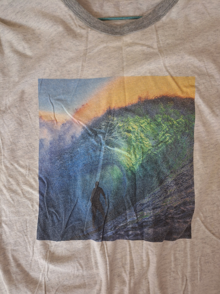 Men's Grey T-Shirt with Wave Graphic - photo 3