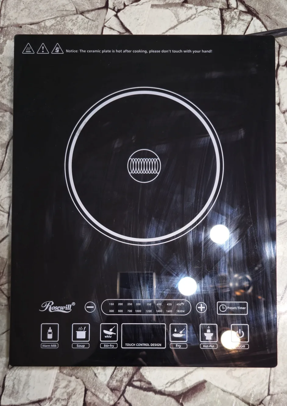 Rosewill Single-Burner Portable Induction Cooktop