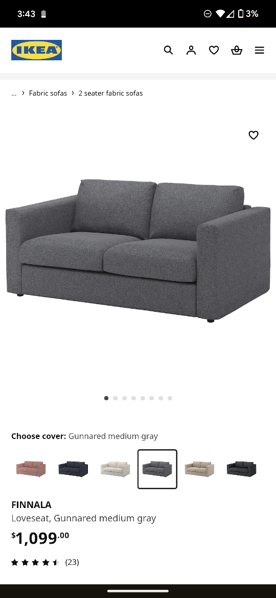 IKEA loveseat with machine washable covers - photo 3
