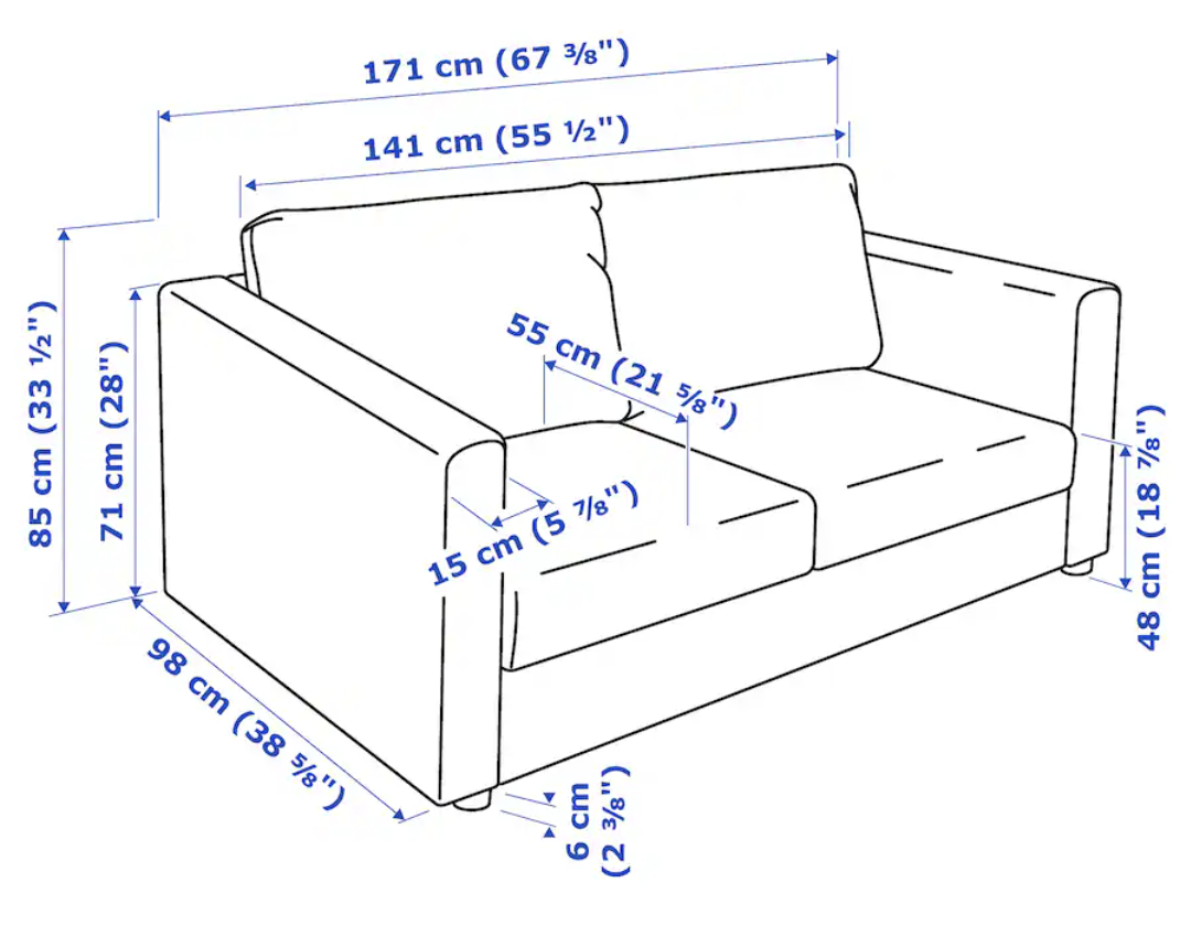 IKEA loveseat with machine washable covers - photo 4