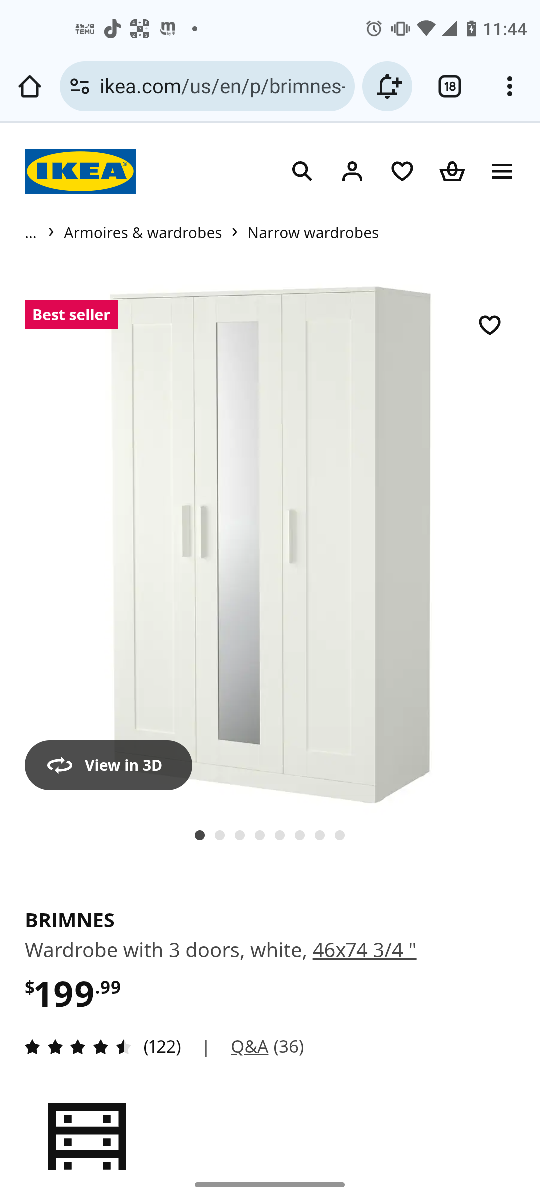 IKEA BRIMNES Wardrobe with Mirror