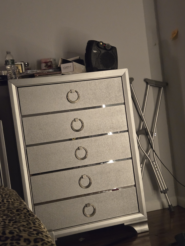 Silver 5-Drawer Chest of Drawers