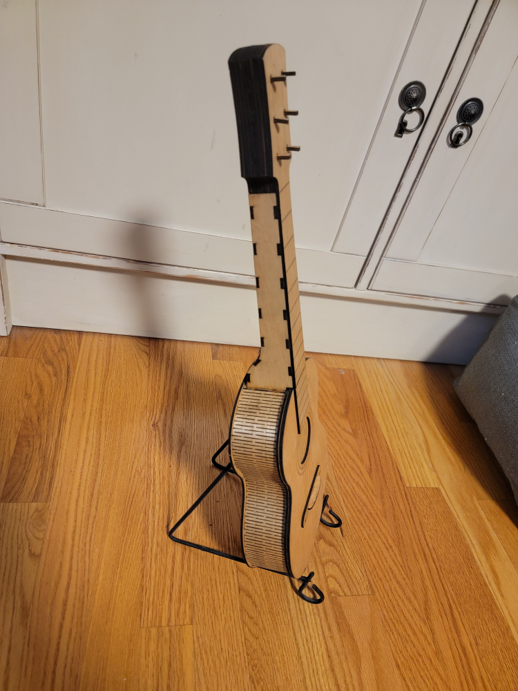 Laser Cut Wooden Acoustic Guitar Fancy Storage Box - photo 4