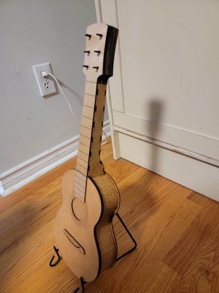 Laser Cut Wooden Acoustic Guitar Fancy Storage Box - photo 5