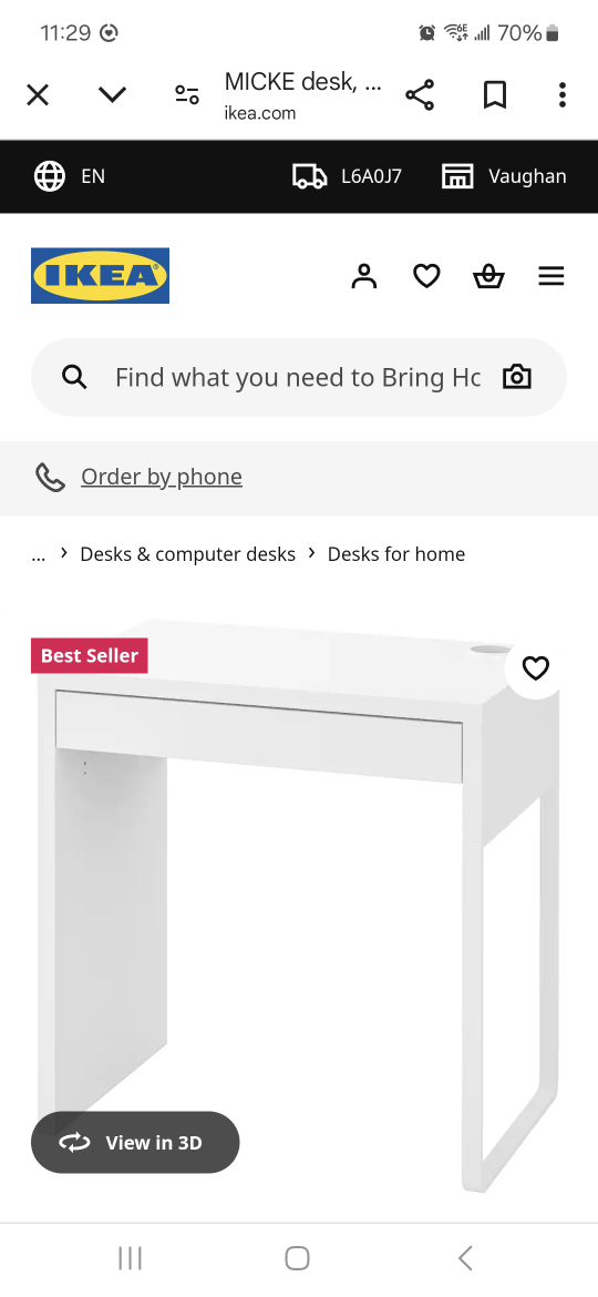 IKEA MICKE Desk - White